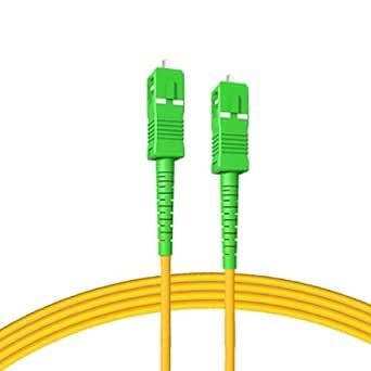Simplex Fiber Patch Cable - SC/APC to SC/APC Single-Mode Fiber Optic Cord Jumper, SMF, 9/125?m, Yellow, 5-Meter(16.4-ft) 5-Pack