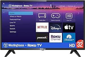 Westinghouse Roku TV - 32 Inch Smart TV, 720P LED HD TV with Wi-Fi Connectivity and Mobile App, Flat Screen TV Compatible with Apple Home Kit, Alexa and Google Assistant, 2023 Model